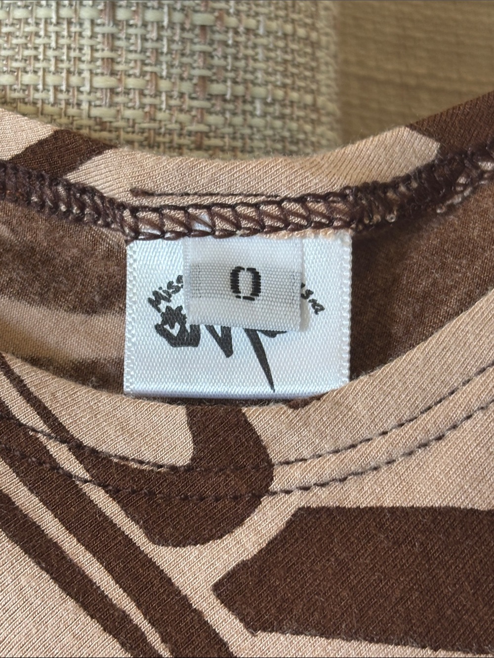 Cold-Shoulder Midi Dress in Beige and Brown Tribal Print - Picture 2 of 10